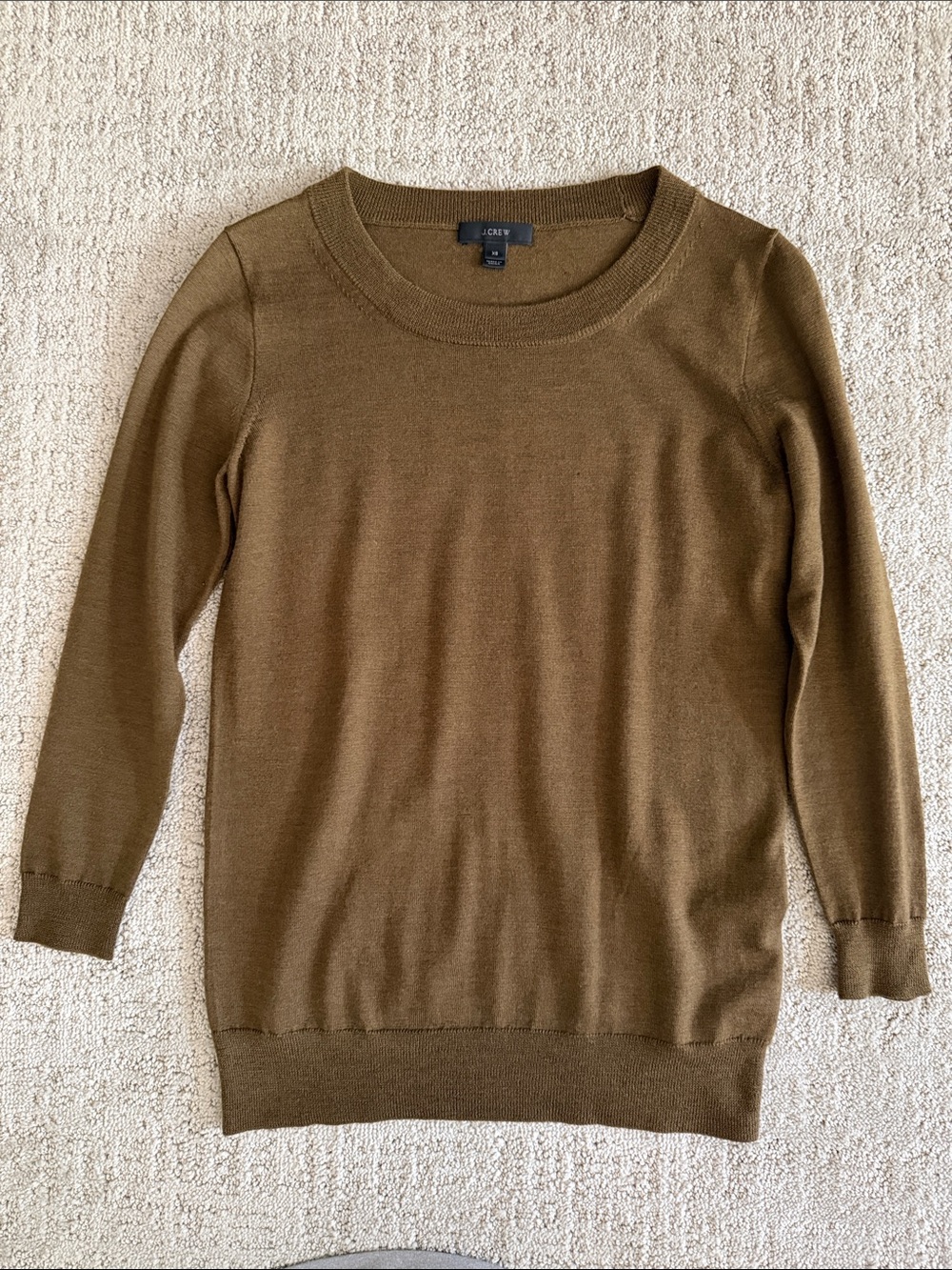 J.CREW Olive Green Crewneck Sweater | Size XS